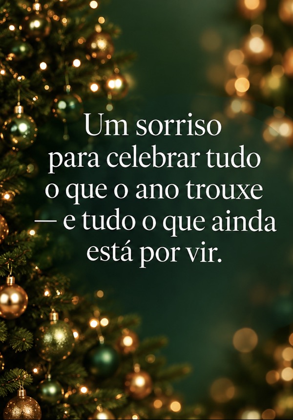 Um sorriso para celebrar tudo o que o ano trouxe — e tudo o que ainda está por vir.
